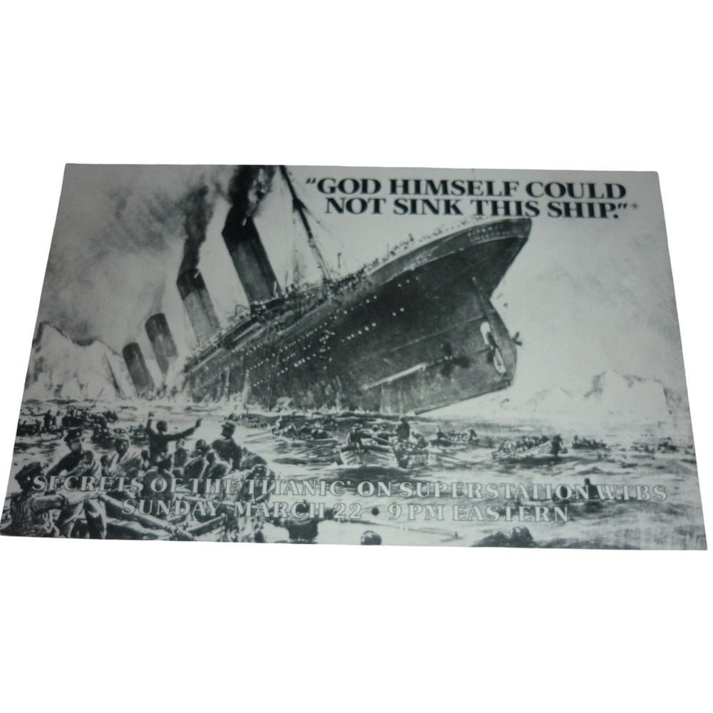 1987 Titanic Sinking WTBS TV Promo Mailer‎ Card National Geographic Explorer